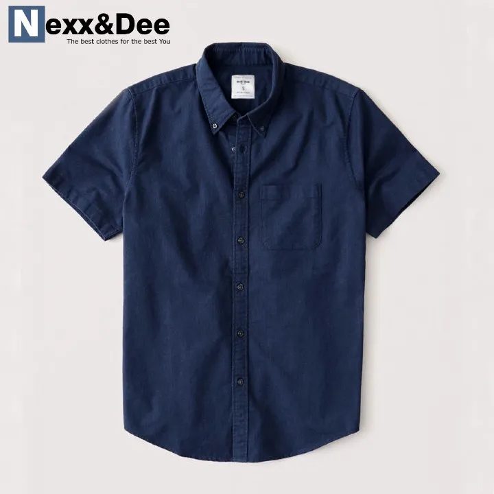 Ảnh Áo sơ mi nam tay ngắn Nexx&Dee màu đen vải Oxford denim công sở NS01 2