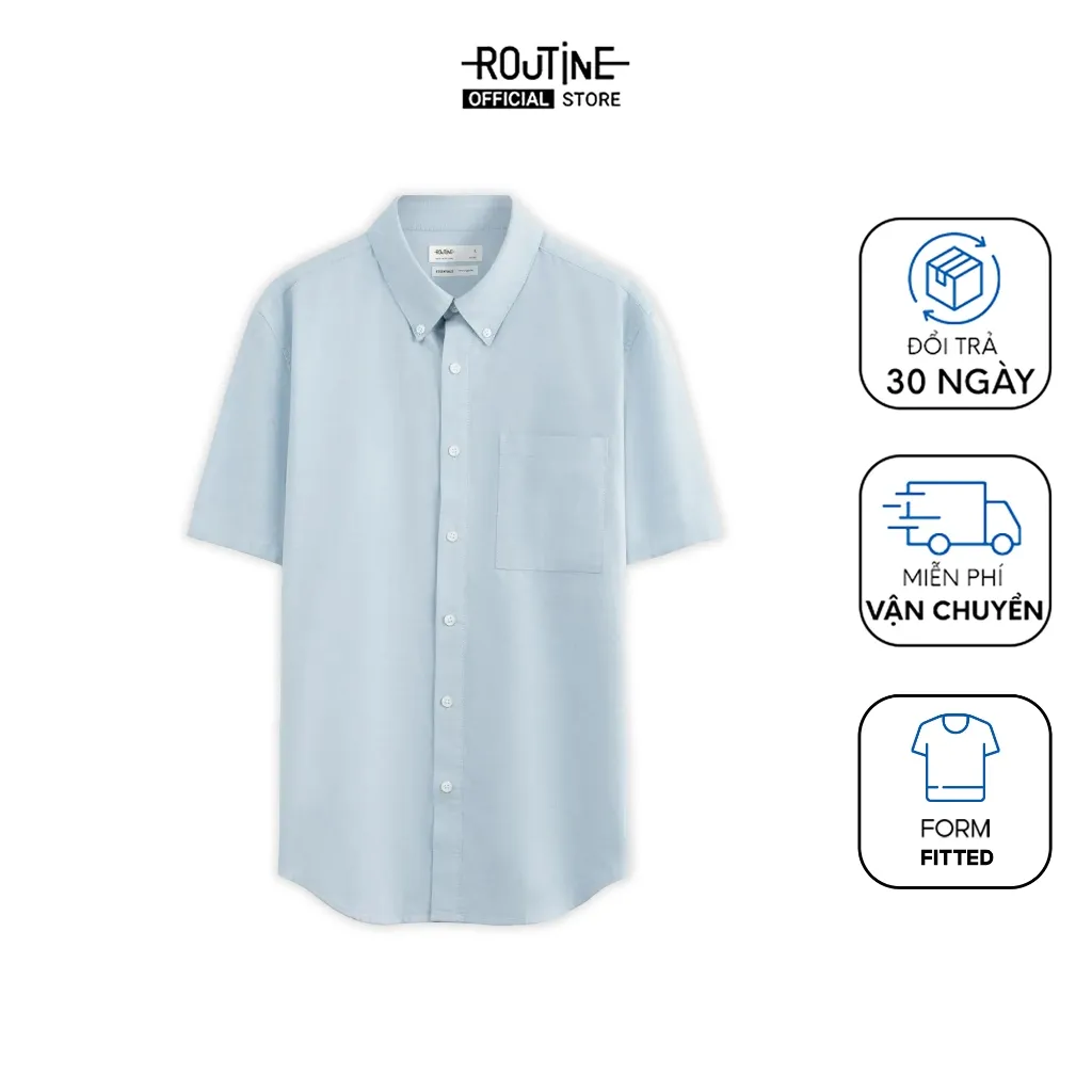 Ảnh Áo Sơ Mi Nam Tay Ngắn Oxford Form Fitted - Routine 10S25SHS002 1