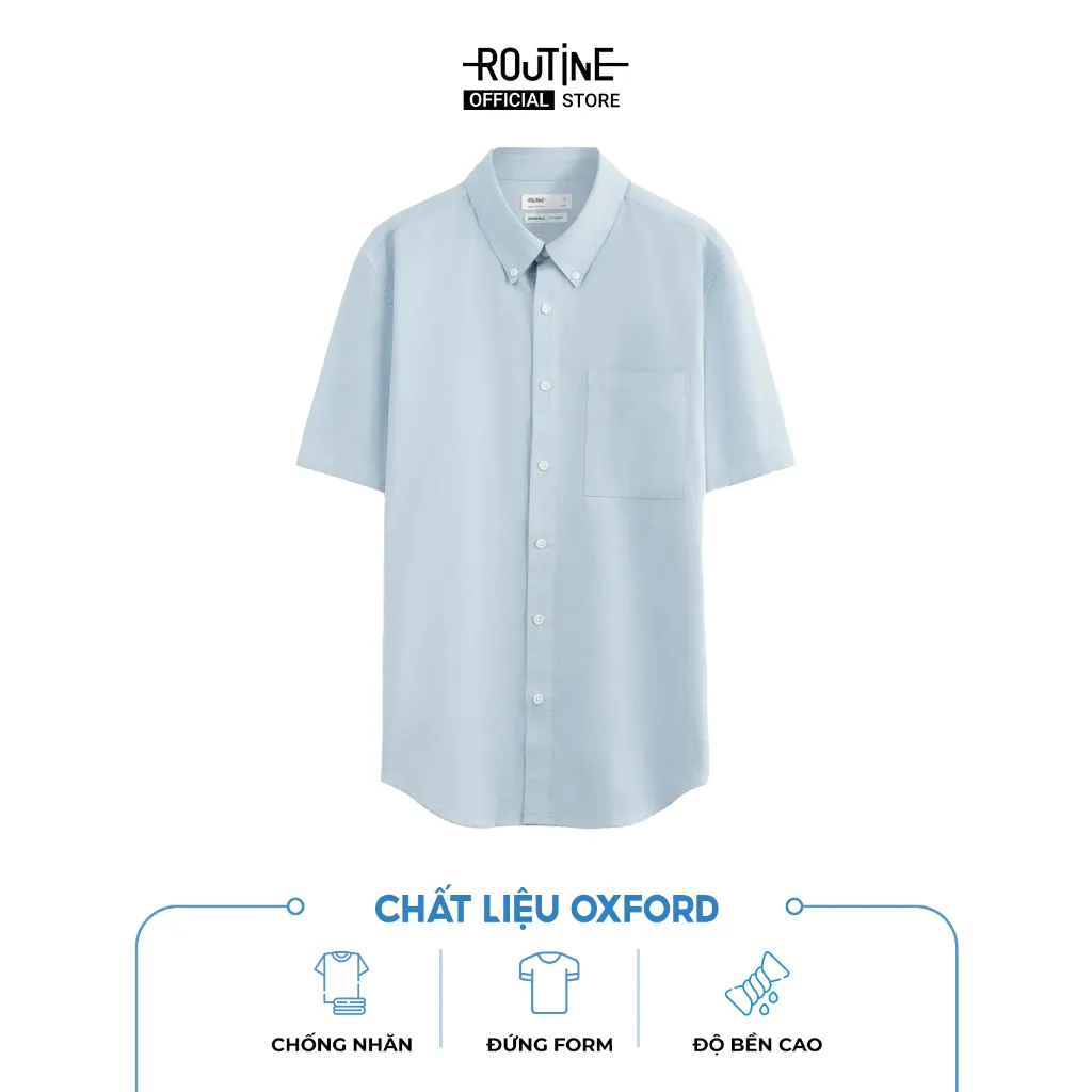 Ảnh Áo Sơ Mi Nam Tay Ngắn Oxford Form Fitted - Routine 10S25SHS002 3
