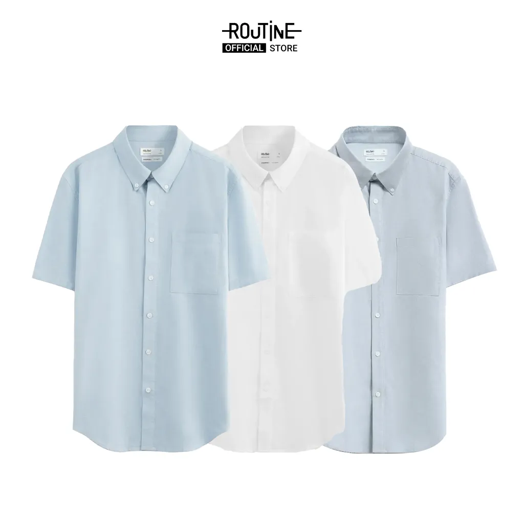 Ảnh Áo Sơ Mi Nam Tay Ngắn Oxford Form Fitted - Routine 10S25SHS002 4