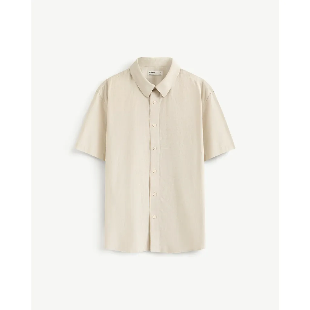 Ảnh Áo Sơ Mi Nam Tay Ngắn Trơn Vải Linen Form Regular - Routine 10S25SHS004 2