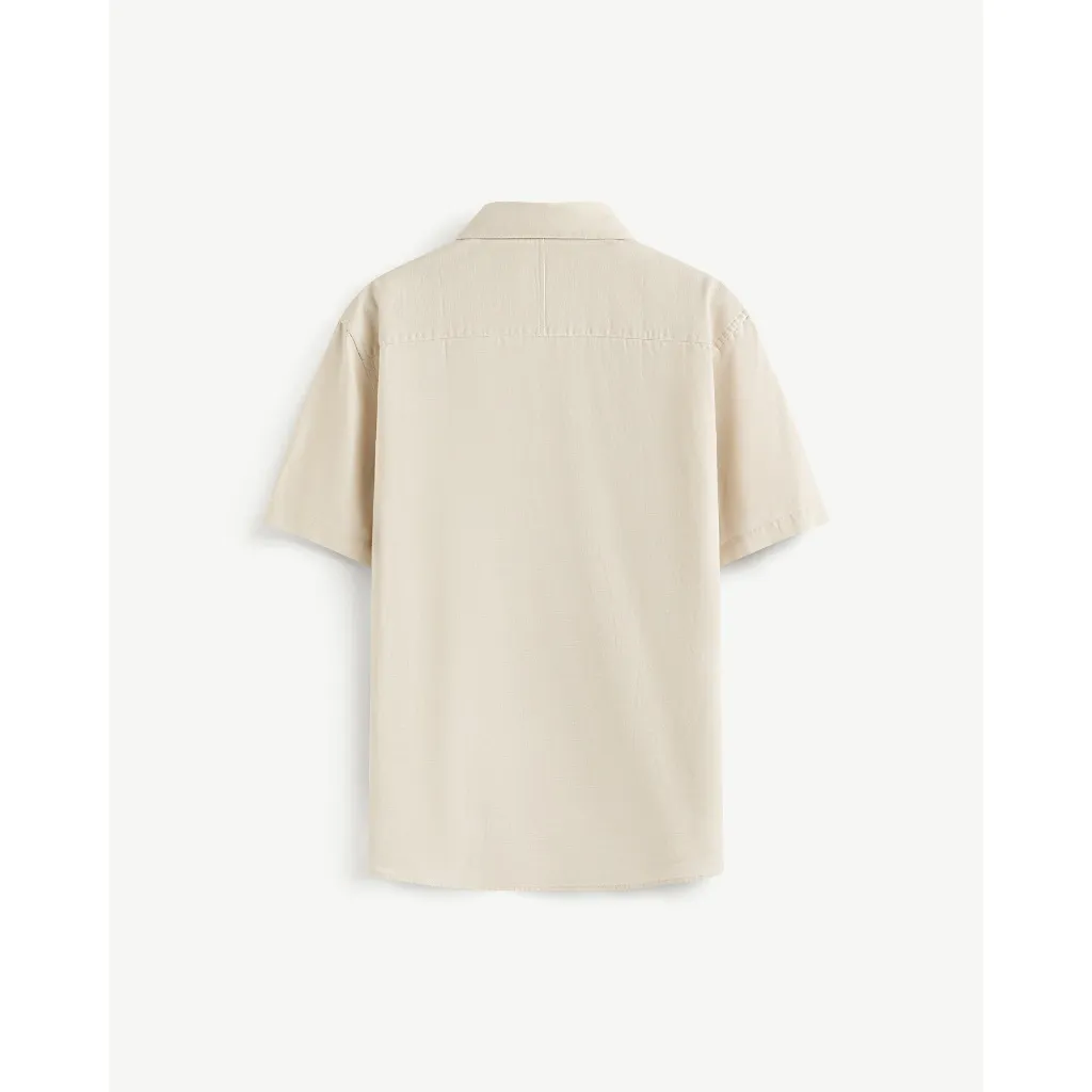 Ảnh Áo Sơ Mi Nam Tay Ngắn Trơn Vải Linen Form Regular - Routine 10S25SHS004 3
