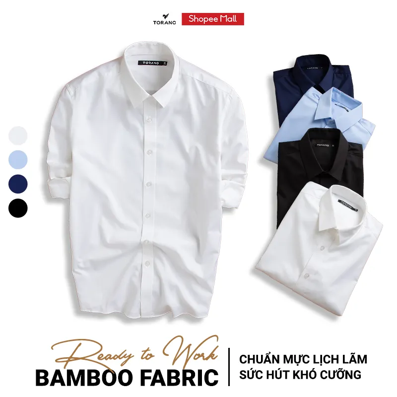 Ảnh Áo sơ mi nam TORANO dài tay trơn phom chuẩn lịch sự - FATB002 1