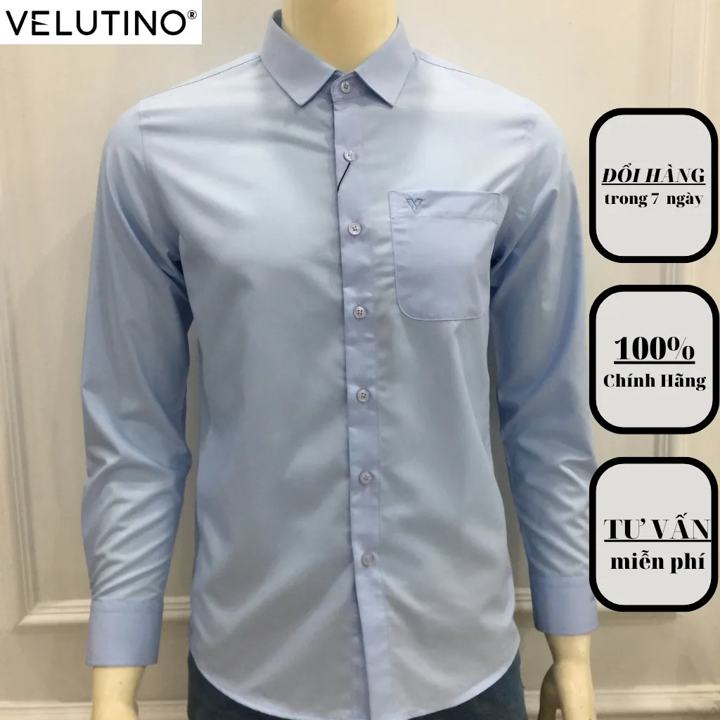 Ảnh Áo sơ mi nam Velutino dài tay túi ngực công sở cao cấp 1