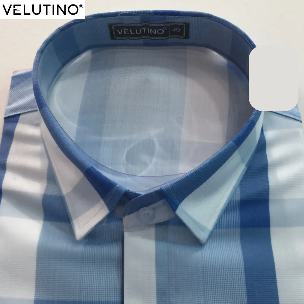 Ảnh Áo sơ mi nam Velutino dài tay kẻ caro dáng vừa công sở sang trọng 3