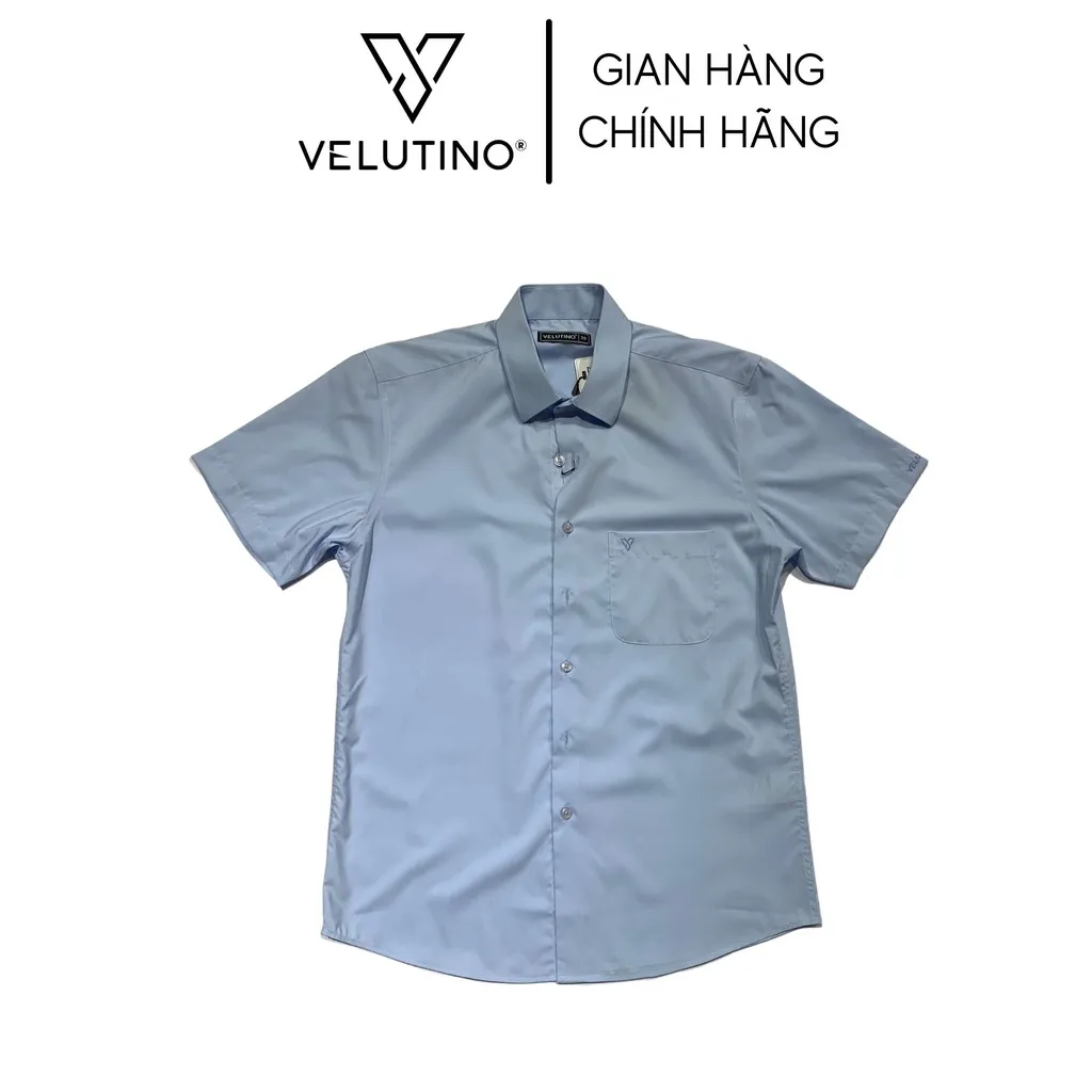 Ảnh Áo sơ mi nam Velutino ngắn tay cao cấp công sở vải mát mịn không nhăn SMC211 1