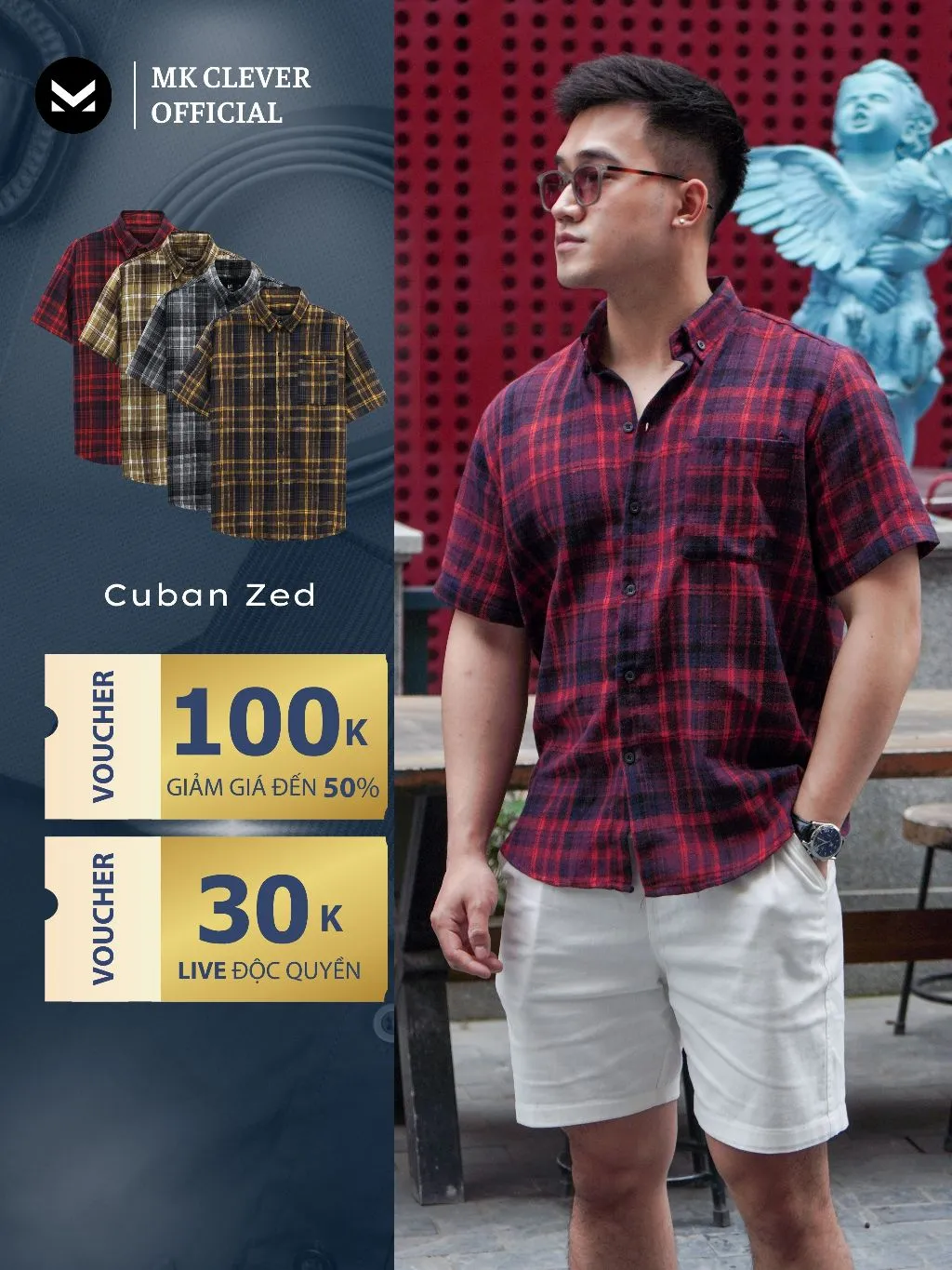 Ảnh Áo Sơ Mi nam Zed MKCLEVER chất đũi Hàn mềm mịn, thoáng mát, thấm hút, chống nhăn, form rộng mặc hằng ngày 1