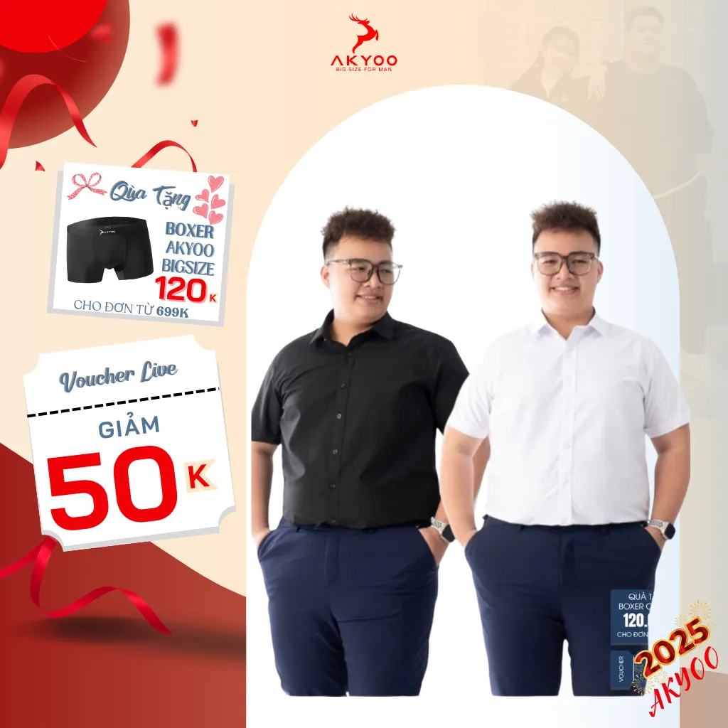 Ảnh Áo Sơ Mi Ngắn Tay Bigsize Nam 80-140kg AKYOO Cao Cấp, Không Bai Mờ, Không Gây Khó Chịu Khi Mặc -SM TAY NGAN 1