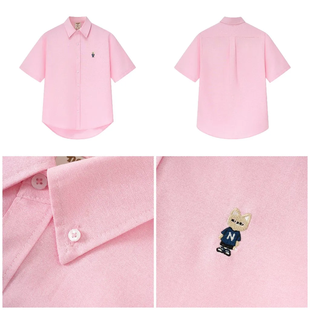 Ảnh Áo Sơ Mi Ngắn Tay Form rộng NOAM Oxford - Màu Tím/ Be/ Hồng/ Tím kẻ sọc 4