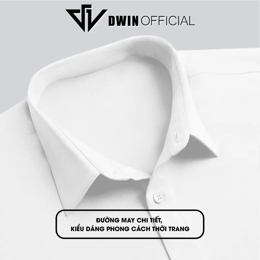 Ảnh Áo sơ mi ngắn tay nam nữ DWIN chất vải kaki cotton 300 gsm cộc basic unisex đứng form rộng 2