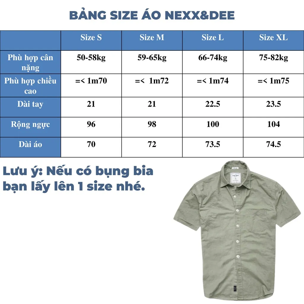Ảnh Áo sơ mi ngắn tay nam trắng công sở vải Oxford denim Nexx&Dee SM04 2