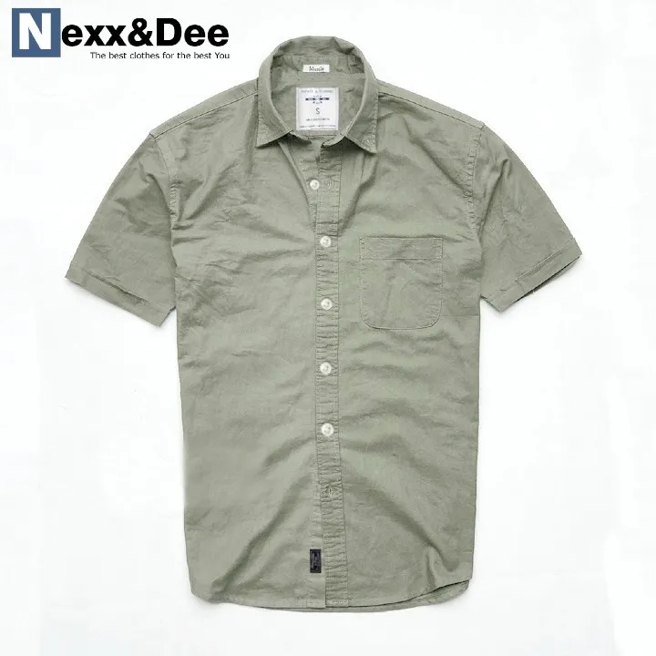 Ảnh Áo sơ mi ngắn tay nam trắng công sở vải Oxford denim Nexx&Dee SM04 3