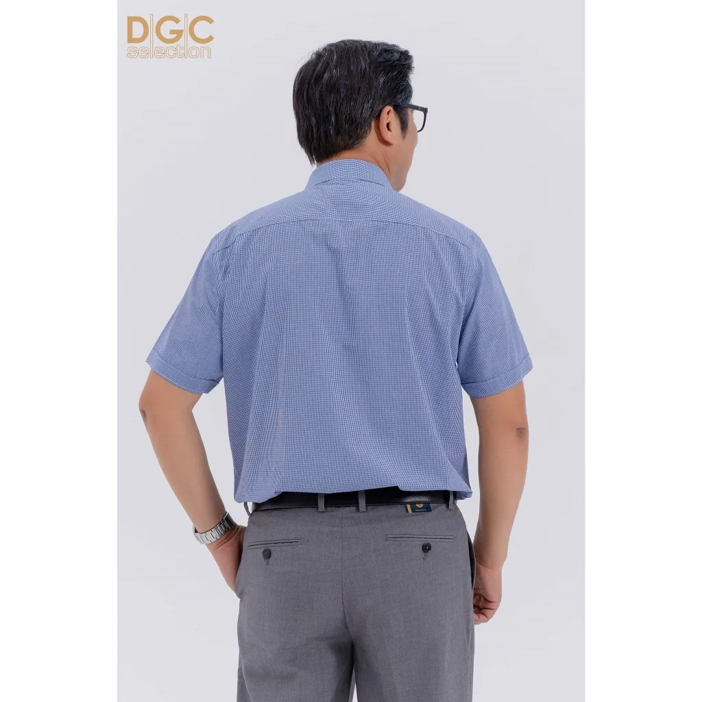 Ảnh Áo sơ mi ngắn tay nam trung niên DGCs hoạ tiết caro nhỏ SASNBC47M 3