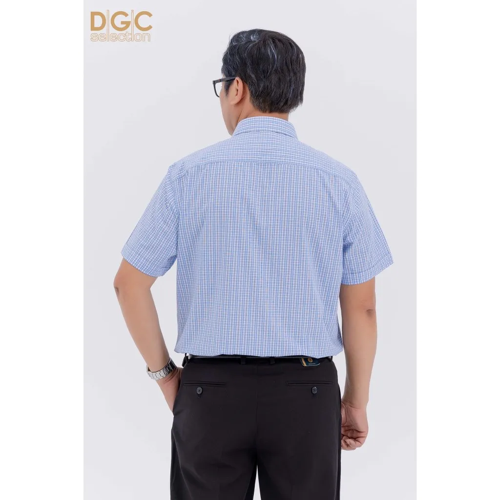 Ảnh Áo sơ mi ngắn tay nam trung niên DGCs hoạ tiết caro nhỏ SASNBC47M 4