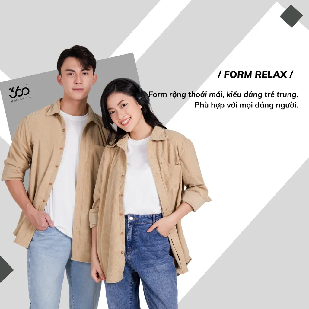 Ảnh Áo sơ mi nhung tăm nam nữ dài tay thương hiệu thời trang 360 Boutique có túi ngực - STDOL317 2