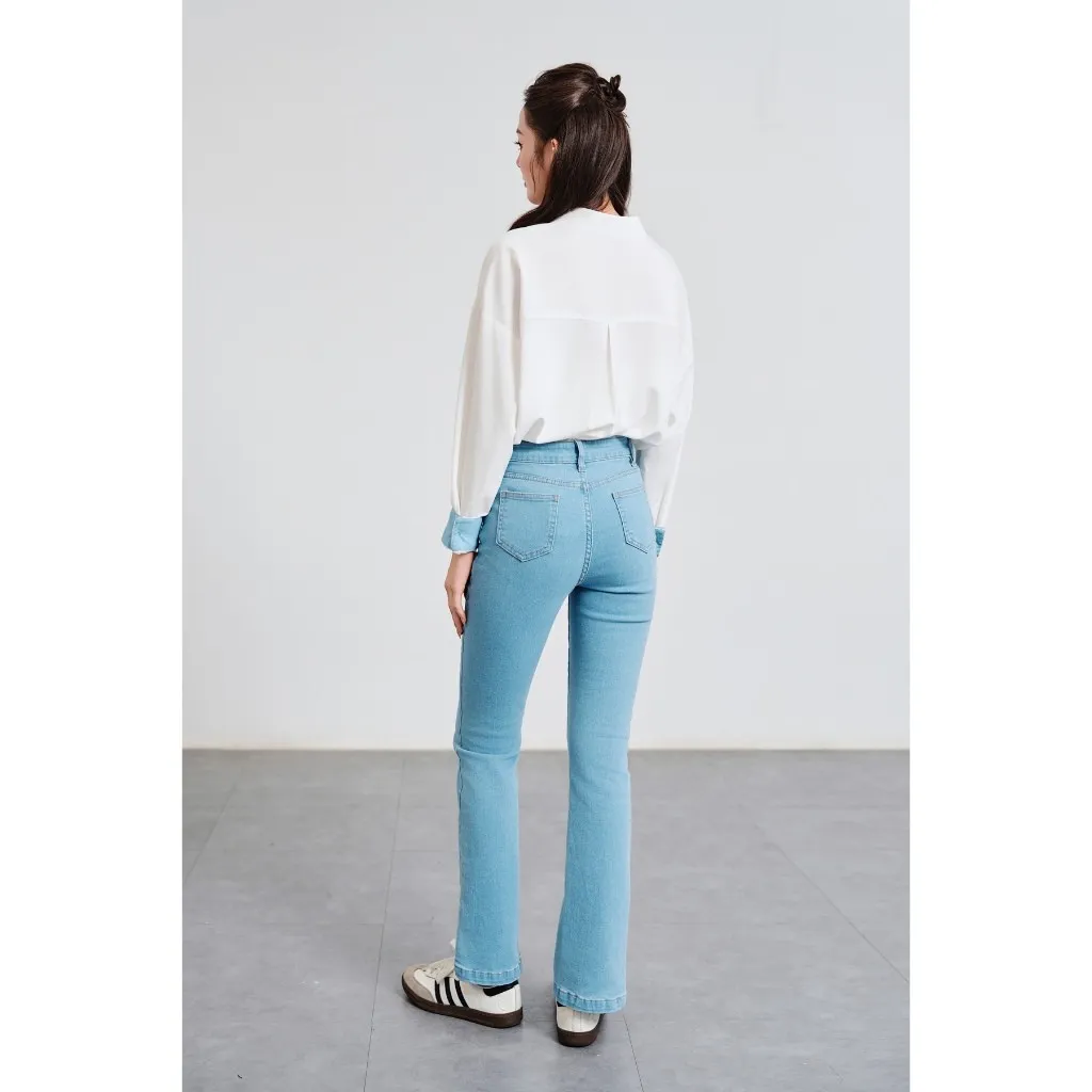 Ảnh Áo Sơ Mi Nữ Dáng Suông Phối Denim VIEN TRAN V61H25Q009 4