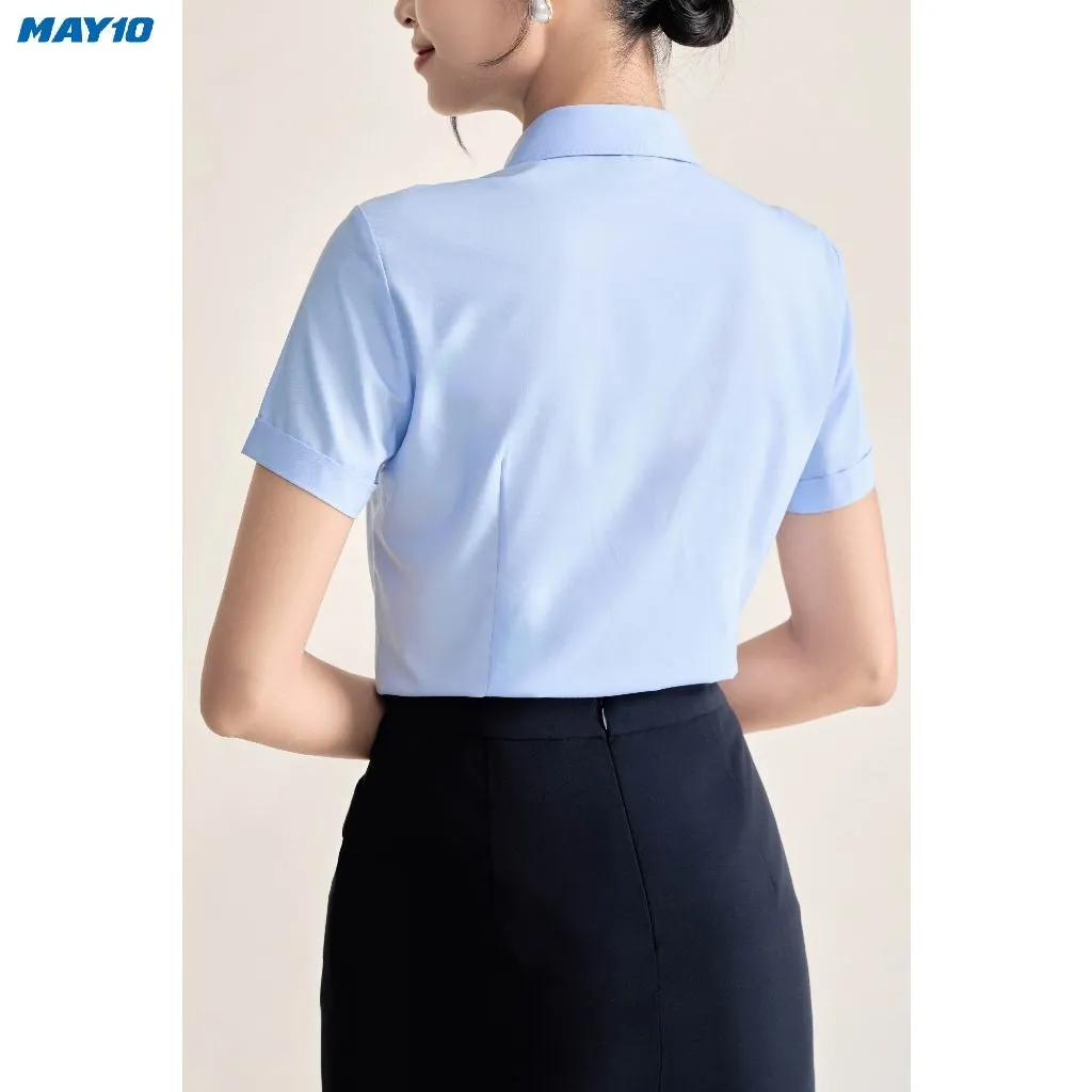 Ảnh Áo sơ mi nữ màu xanh May 10 màu AM072 3