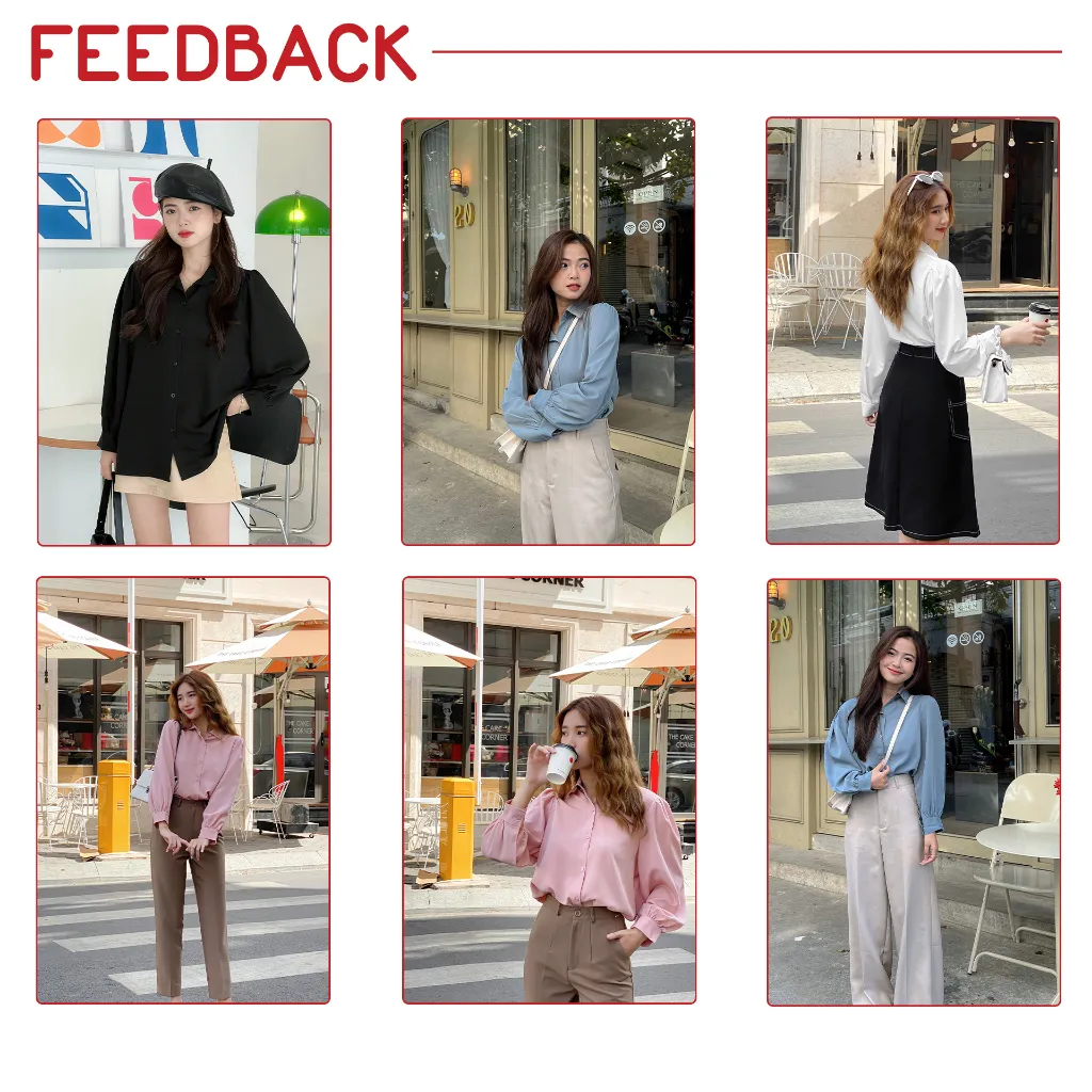 Ảnh Áo sơ mi nữ tay dài, sơ mi công sở VM STYLE thiết kế tay phồng form rộng basic đi chơi, đi học, đi làm  - SMU00017 3