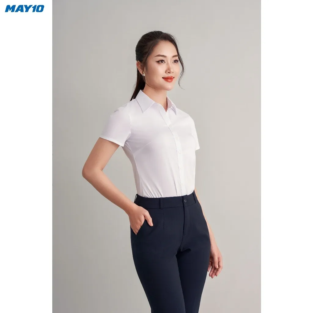 Ảnh Áo sơ mi nữ trắng May 10 AT011 2