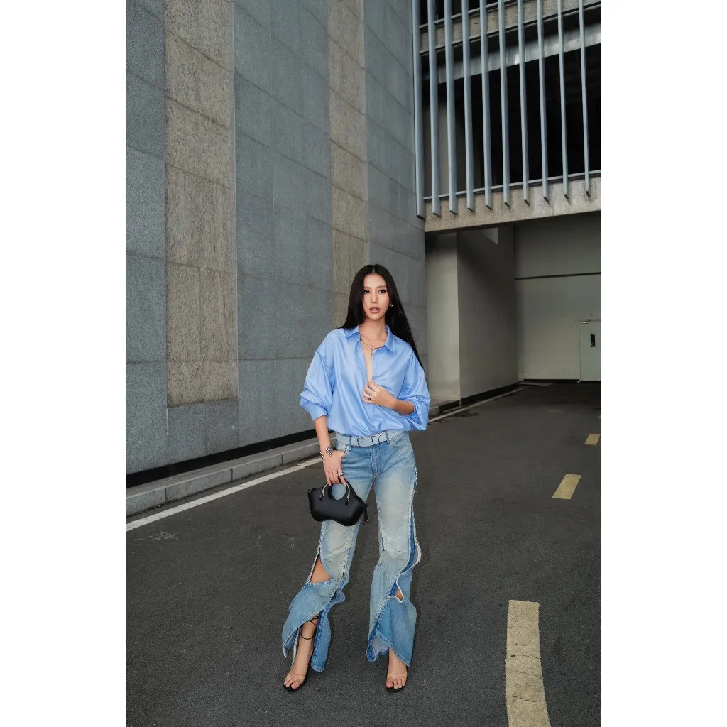Ảnh Áo sơ mi oversized (tổng hợp màu) vải poplin hạn chế nhăn, mềm mát T10001FT 3