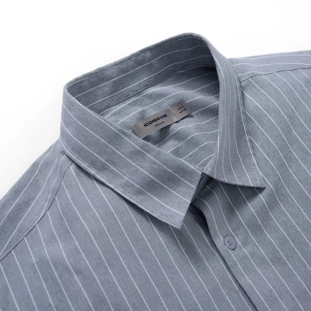 Ảnh Áo Sơ Mi Oxford Nam Tay Dài Sọc Dọc Cityline Form Regular SMID0257 4