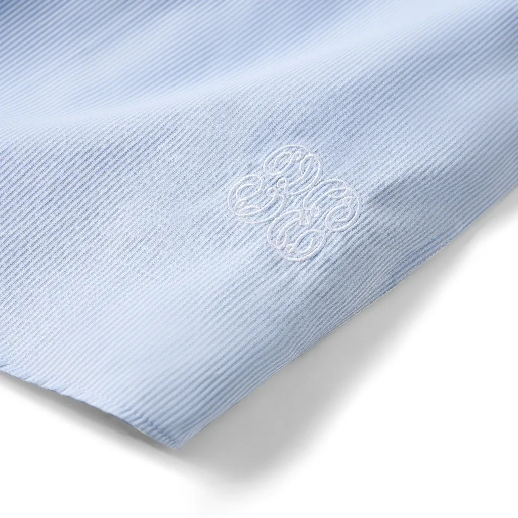 Ảnh Áo Sơ Mi Poly Cotton Nam Tay Dài Sọc Xanh Patterned Heat - Embossed Form Regular SMID0298 3