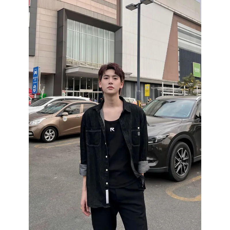 Ảnh Áo sơ mi SilenceStandard Premium Denim Logo S [SB02] 4
