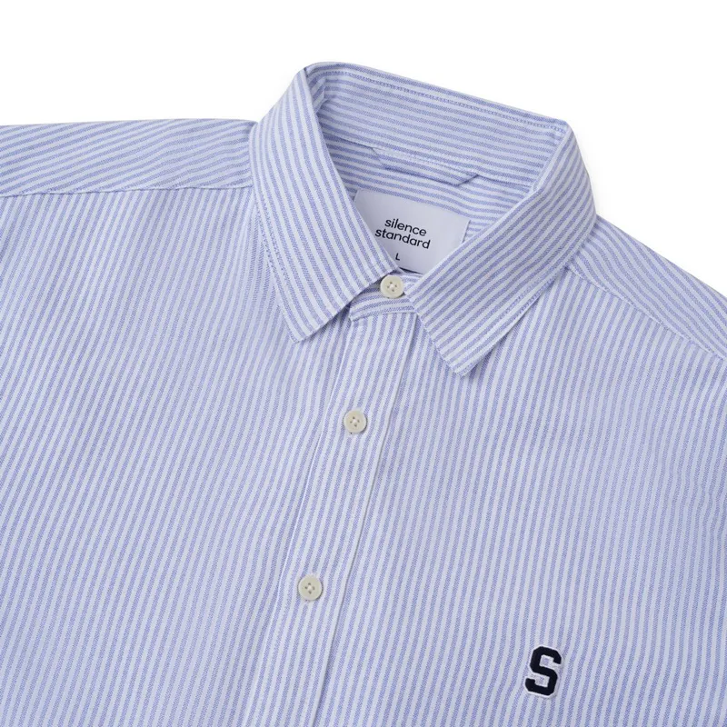 Ảnh Áo sơ mi SilenceStandard Premium Oxford Shirt Logo S thêu/ kẻ xanh [SO02] 2