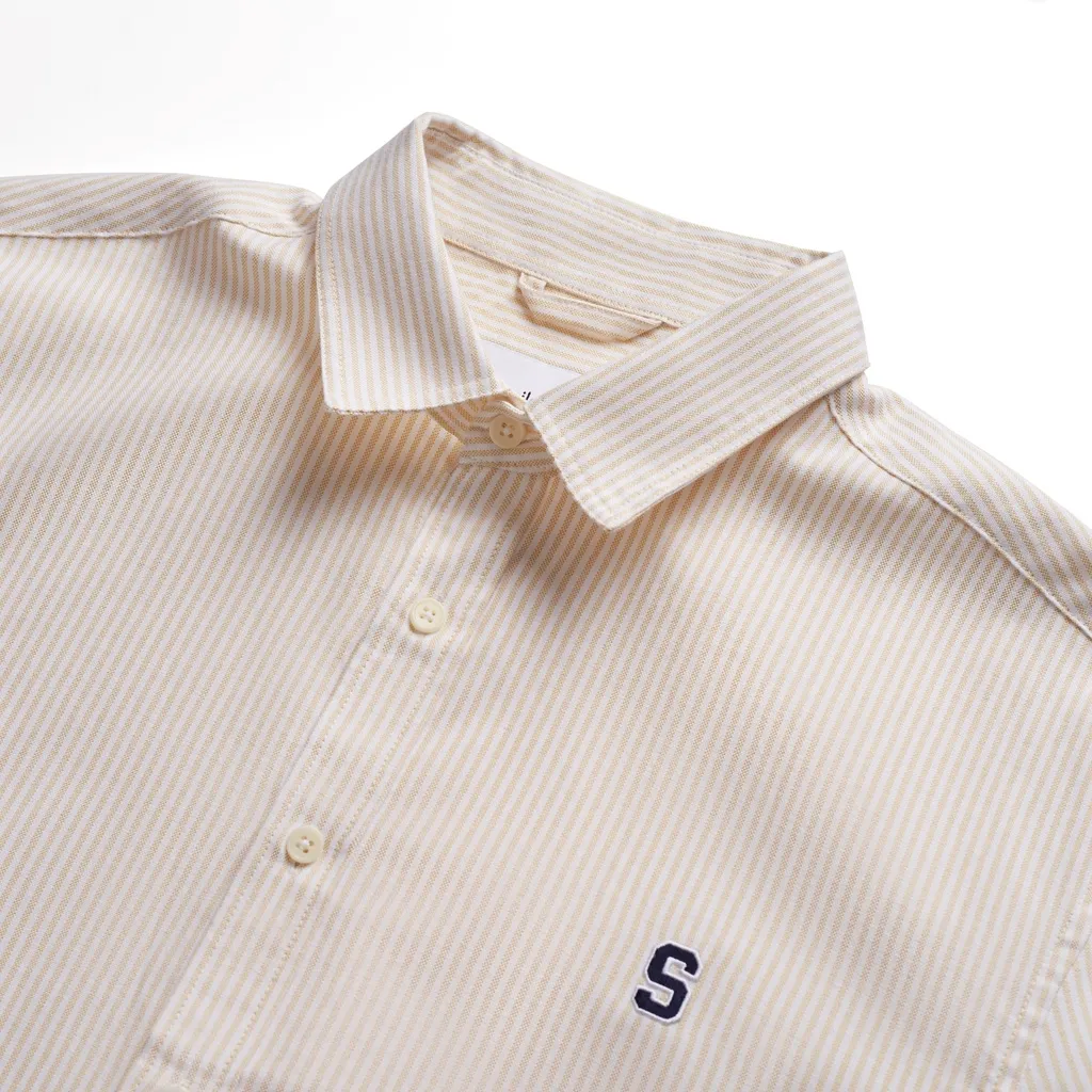 Ảnh Áo sơ mi SilenceStandard Premium Oxford Shirt Logo S thêu/ kẻ vàng [SO02] 3