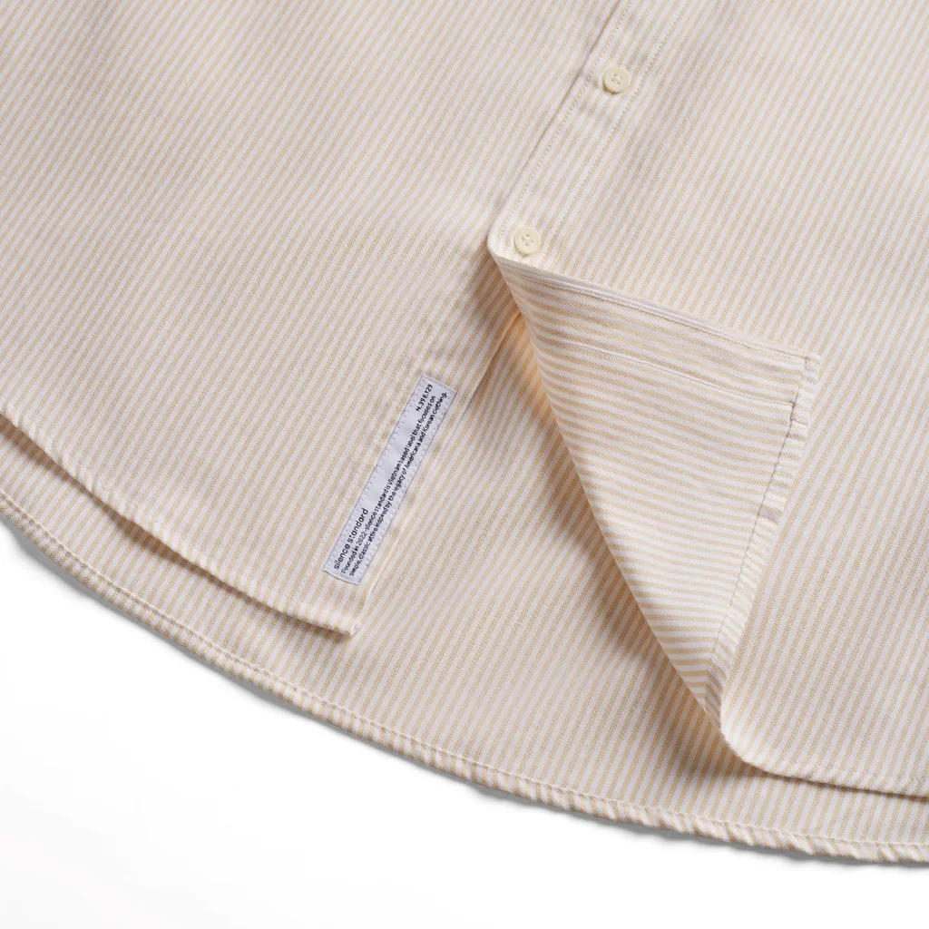 Ảnh Áo sơ mi SilenceStandard Premium Oxford Shirt Logo S thêu/ kẻ vàng [SO02] 4