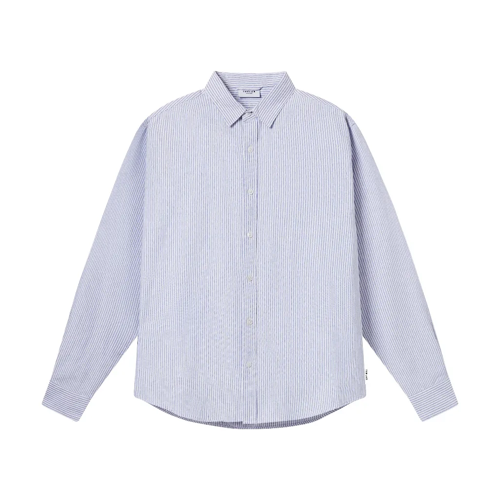 Ảnh Áo Sơ Mi Tay Dài Kẻ Sọc Teelab Local Brand Vải Oxford Cao Cấp Oversize 3 Màu Xanh, Hồng, Xám SS047 2