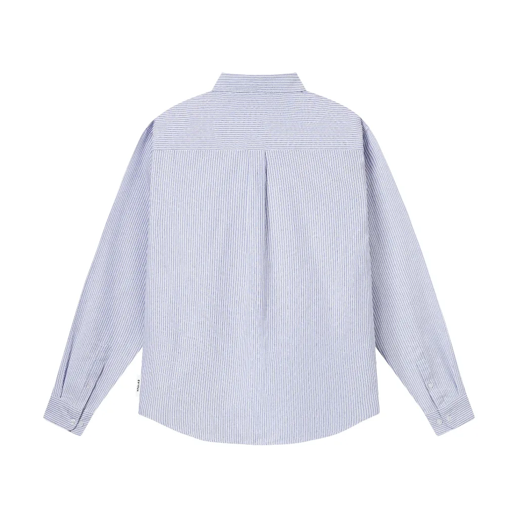 Ảnh Áo Sơ Mi Tay Dài Kẻ Sọc Teelab Local Brand Vải Oxford Cao Cấp Oversize 3 Màu Xanh, Hồng, Xám SS047 3