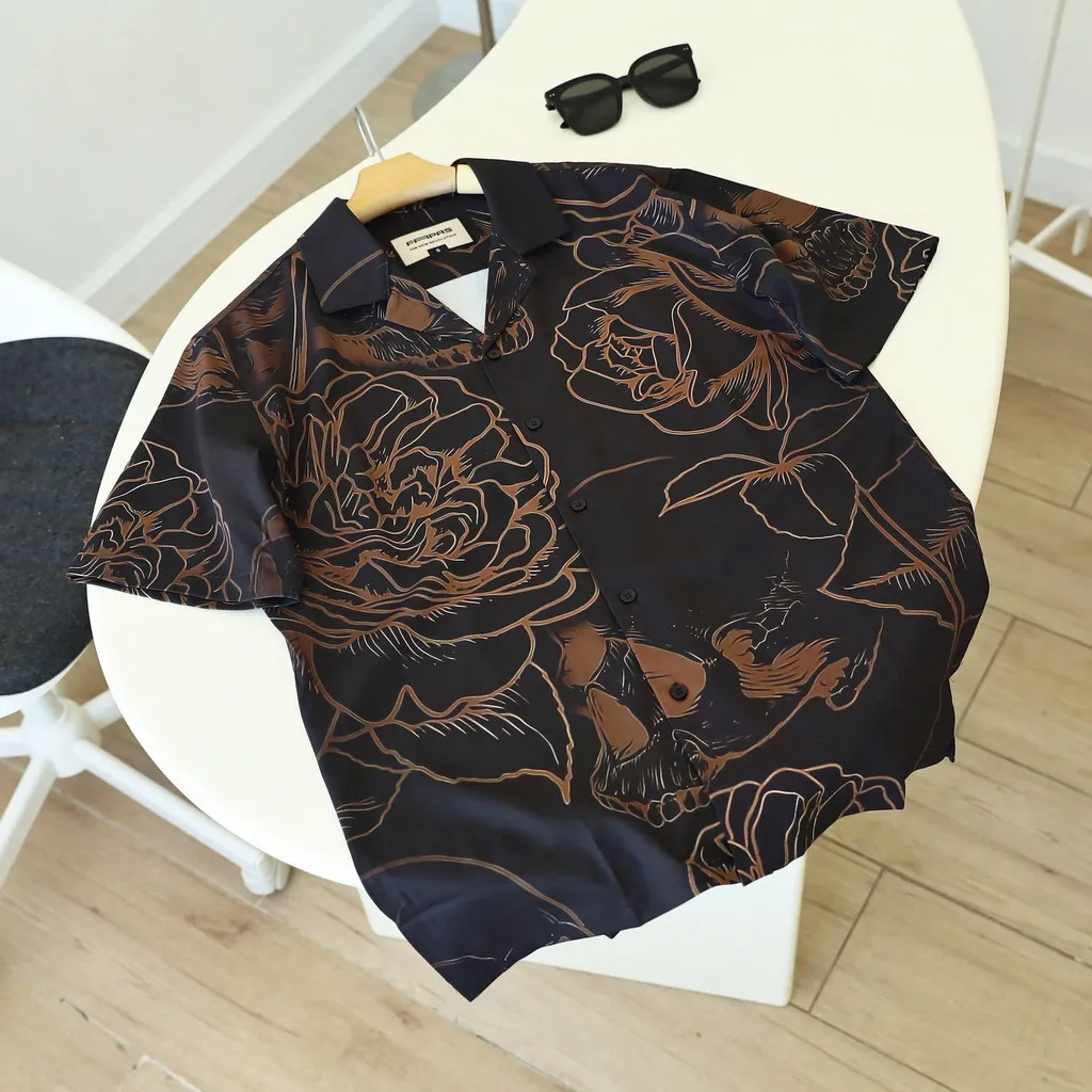 Ảnh Áo Sơ Mi Tay Ngắn Nam Chất Vải Chéo Thái Ít Nhăn FAPAS Camel SS2 3