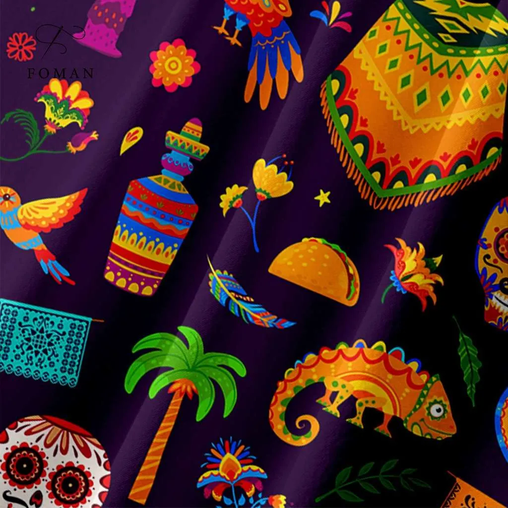 Ảnh Áo sơ mi tay ngắn nam FOMAN hoạ tiết Mexican Tacos Fiesta, vải Lụa Mango thoáng mát, thấm hút, mềm mịn, không nhăn nhàu 4