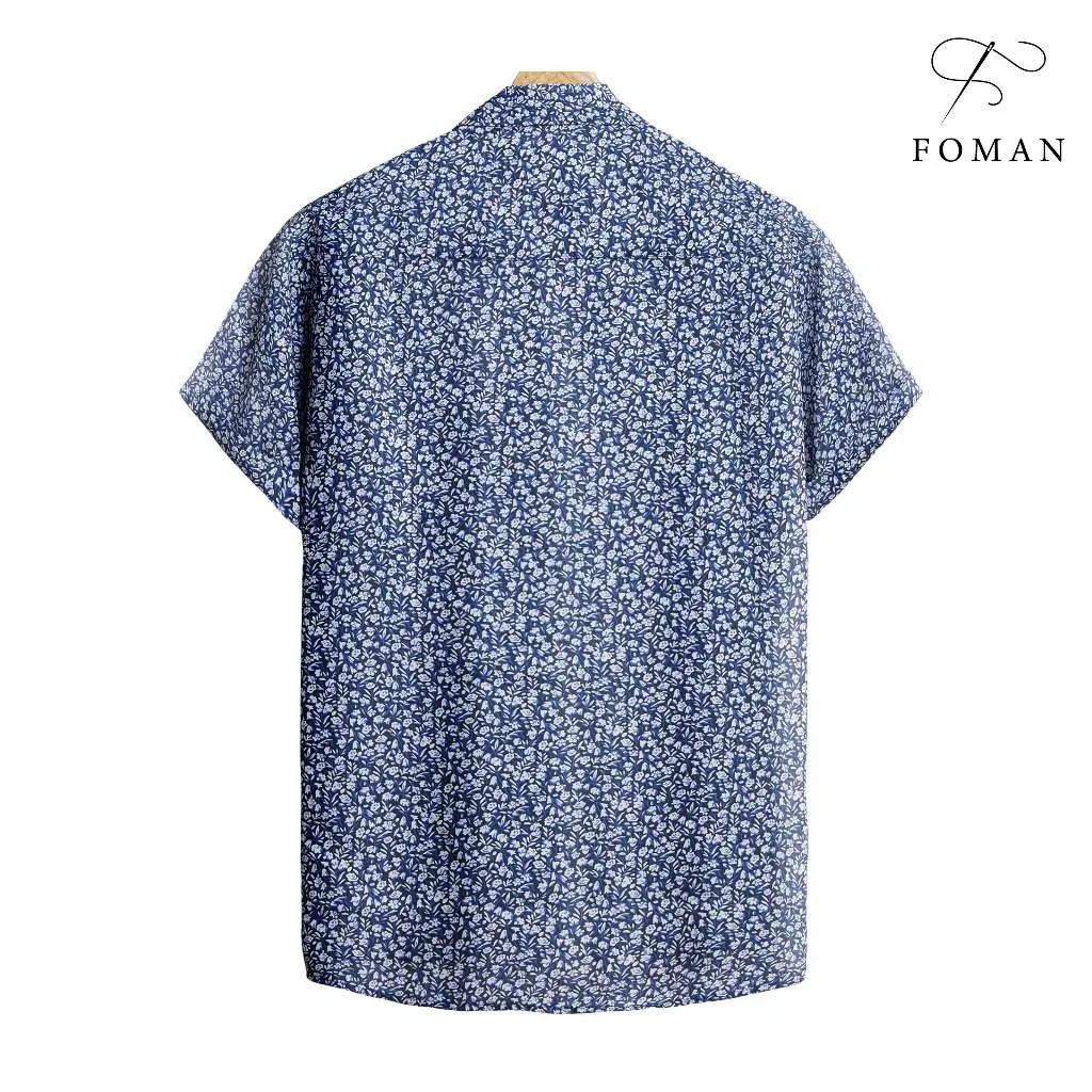 Ảnh Áo sơ mi tay ngắn Nam FOMAN Hoạ tiết BARBA FLORAL vải Lụa Mango Cao cấp mềm mịn, thoáng mát, co giãn 2