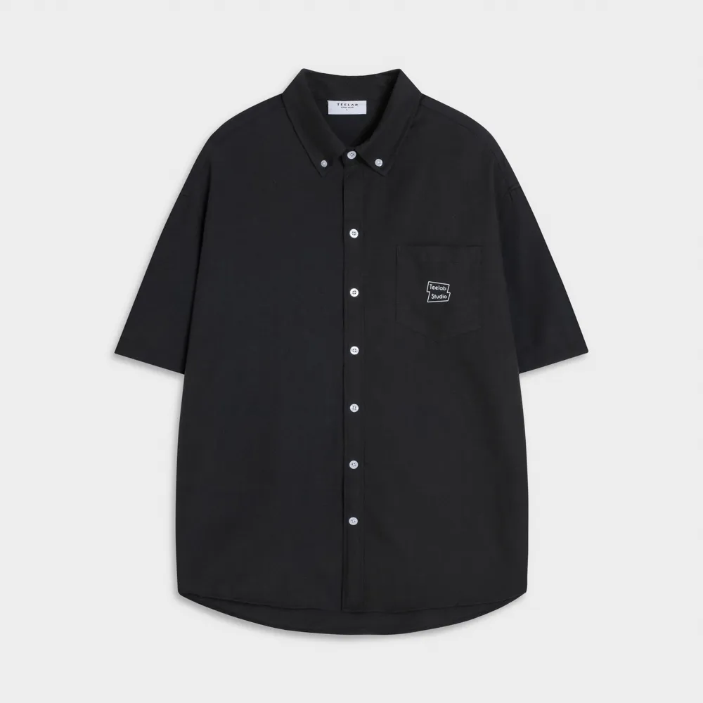Ảnh Áo Sơ Mi Tay Ngắn Teelab Eco Oxford Signature Logo Unisex Form Oversize Local Brand SS068 4