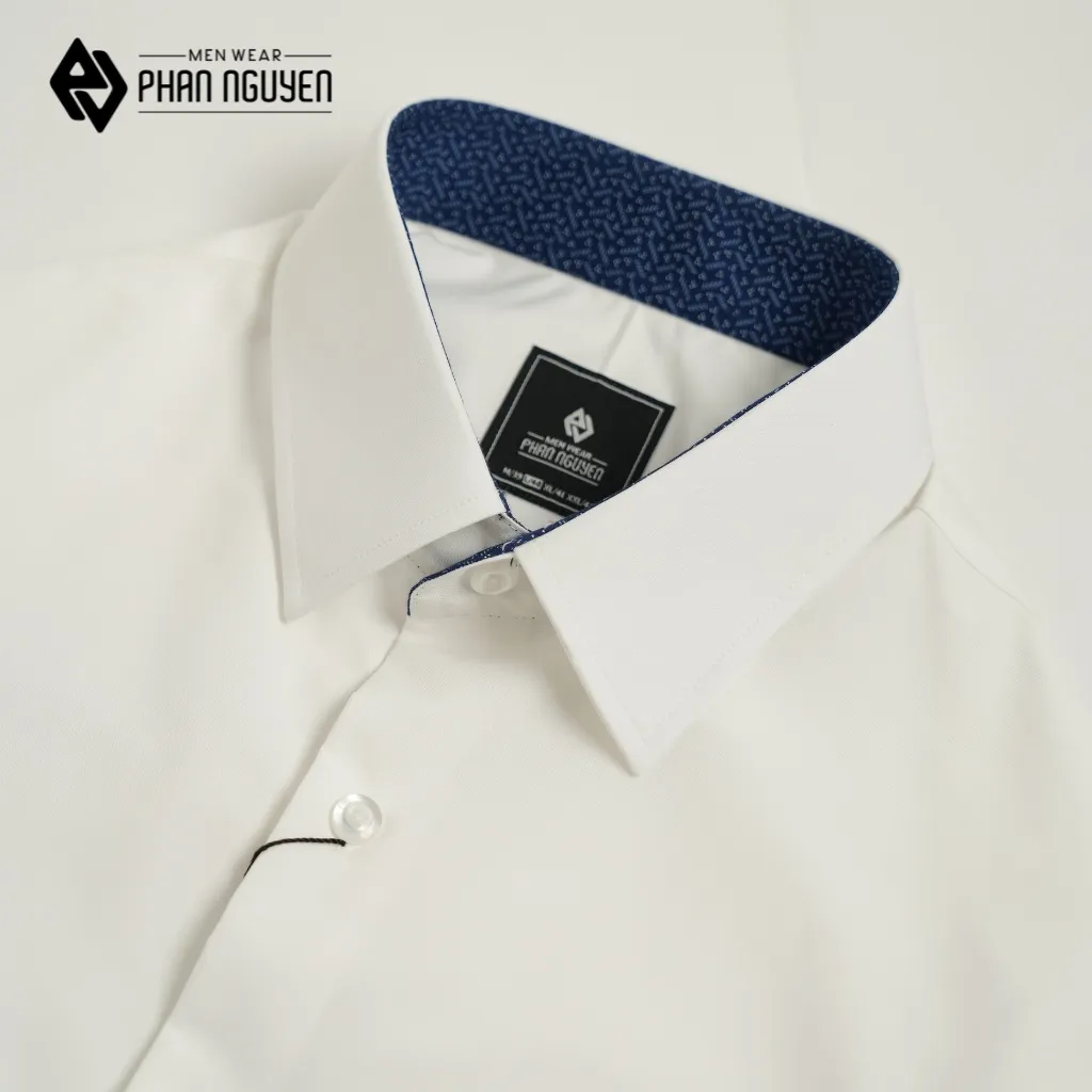 Ảnh Áo sơ mi trắng dài tay nam Phan Nguyễn, chất liệu modal mềm, nhẹ, mát, form slim fit SMD.1181 3