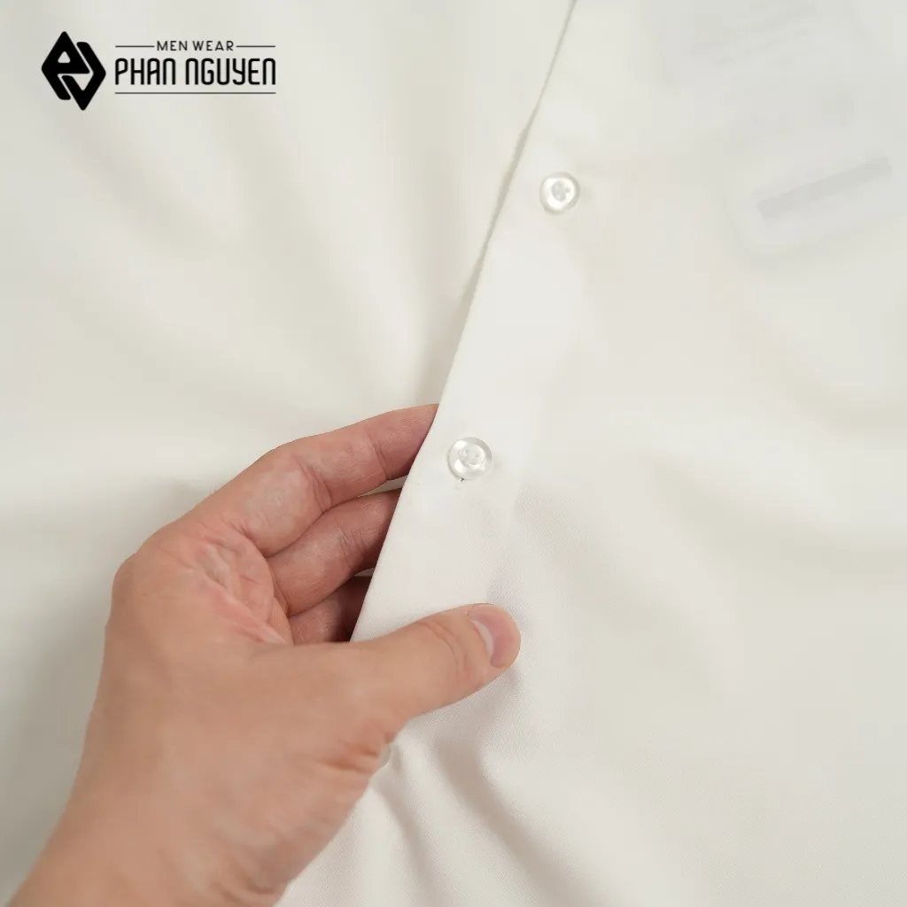 Ảnh Áo sơ mi trắng dài tay nam Phan Nguyễn, chất liệu modal mềm, nhẹ, mát, form slim fit SMD.1181 4