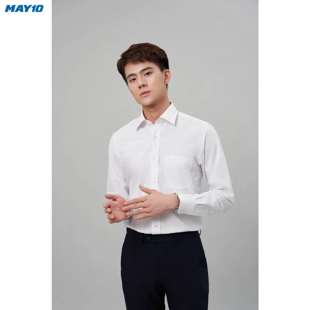 Ảnh Áo sơ mi trắng nam dài tay May 10 dáng Regular mã 010123049W 003/1 2