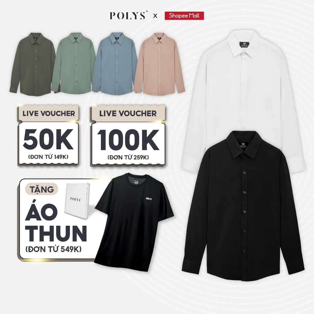 Ảnh Áo sơ mi đũi POLYS Dài Tay Fullbox, vải Đũi Tơ co giãn, thoáng khí Sơ mi đũi nam dài tay LINEN SHIRT 1
