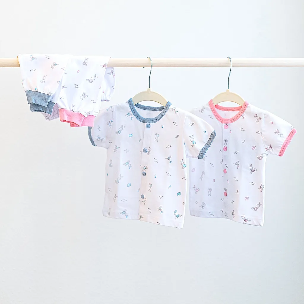 Ảnh Áo Sơ Sinh Cộc Tay, Nút Giữa MIOMIO Vải Cotton Cho Mùa Hè | Thoáng Mát Dễ Chịu | Cho Bé Trai, Bé Gái (Từ 0-24 tháng) 3