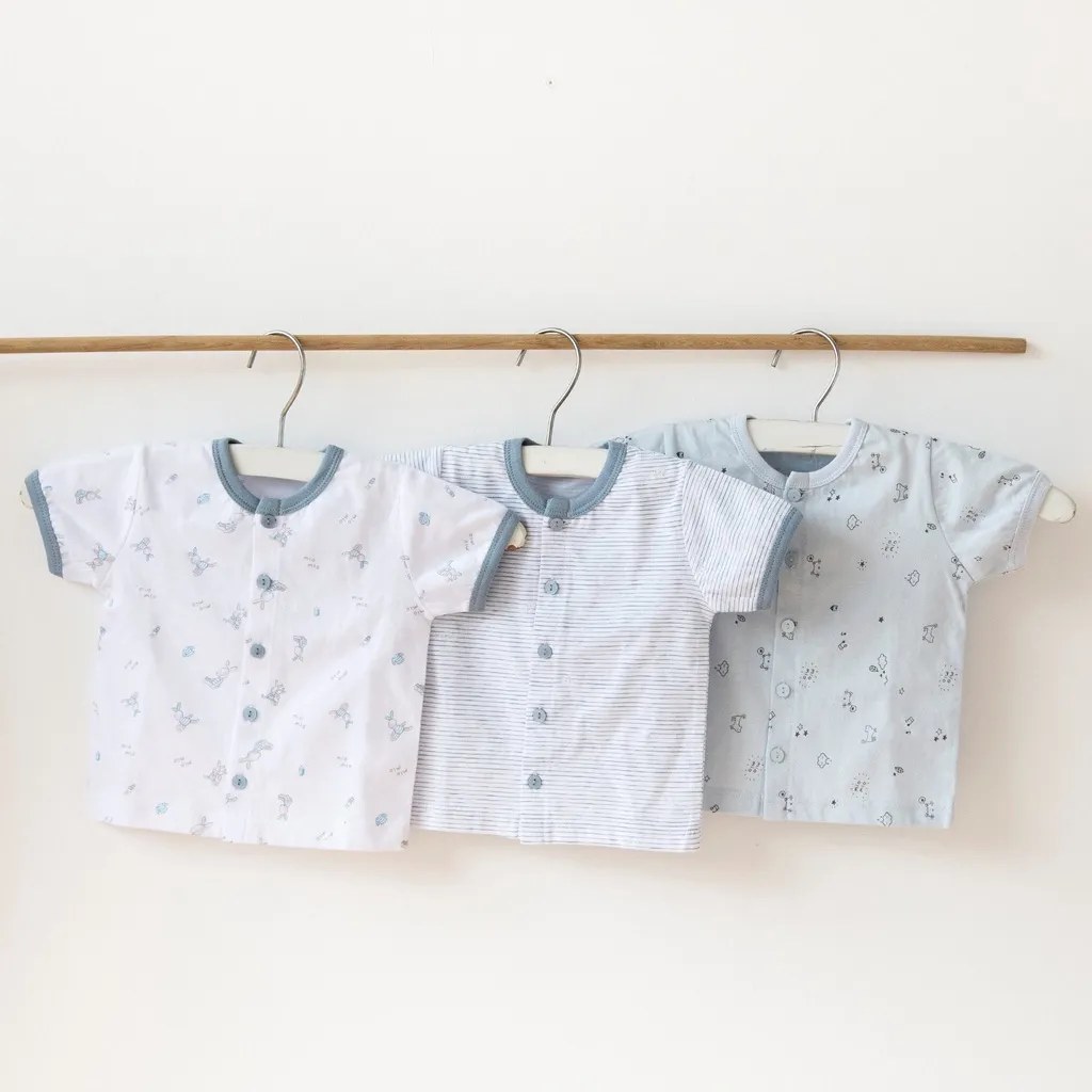 Ảnh Áo Sơ Sinh Cộc Tay, Nút Giữa MIOMIO Vải Cotton Cho Mùa Hè | Thoáng Mát Dễ Chịu | Cho Bé Trai, Bé Gái (Từ 0-24 tháng) 4