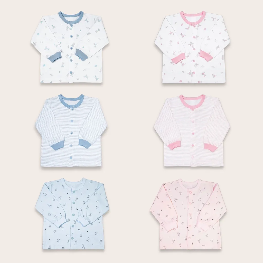 Ảnh Áo Sơ Sinh Dài Tay, Nút Giữa MIOMIO - Cho Bé Trai, Bé Gái (Từ 0-24 tháng), Vải Cotton 4