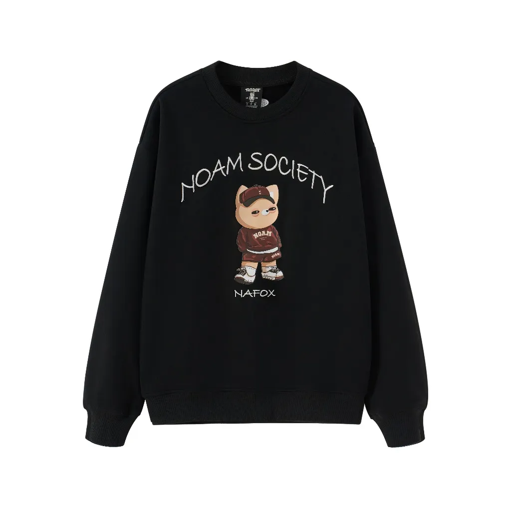 Ảnh Áo Sweater Unisex NOAM SOCIETY Form rộng Vải nỉ lông cáo mềm mịn 2