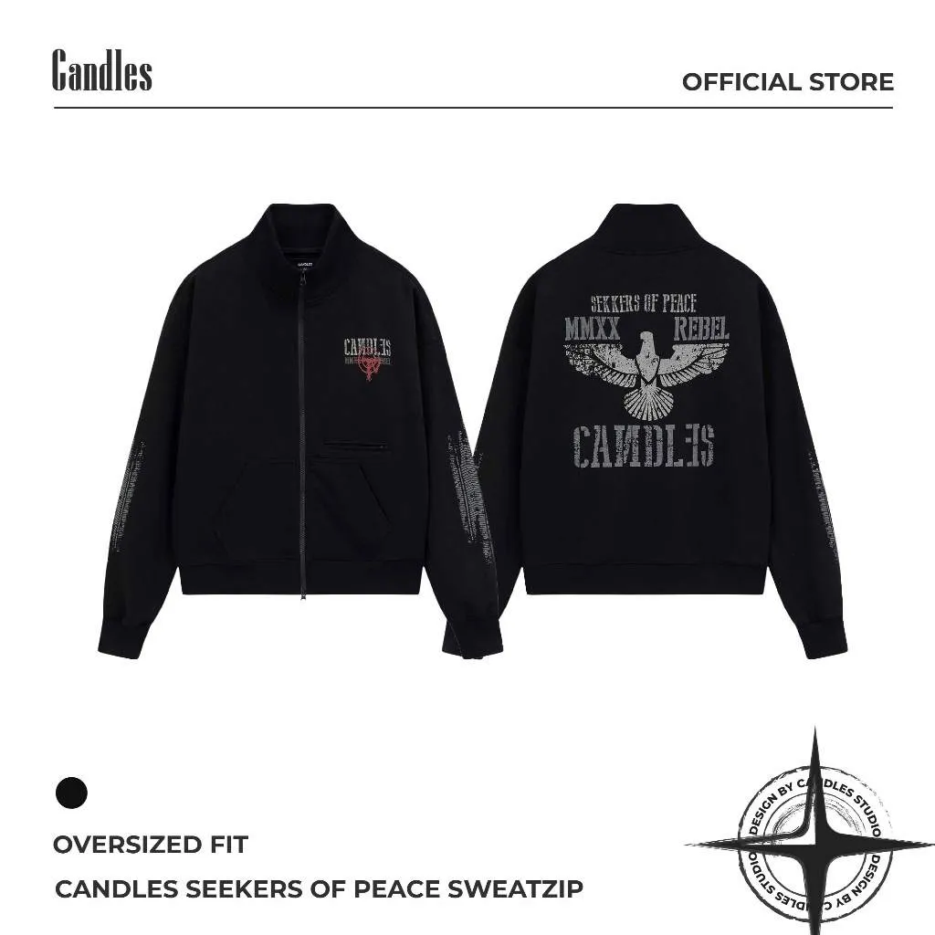 Ảnh Áo Sweaterzip Candles Seekers of Peace Oversized Fit Unisex 1