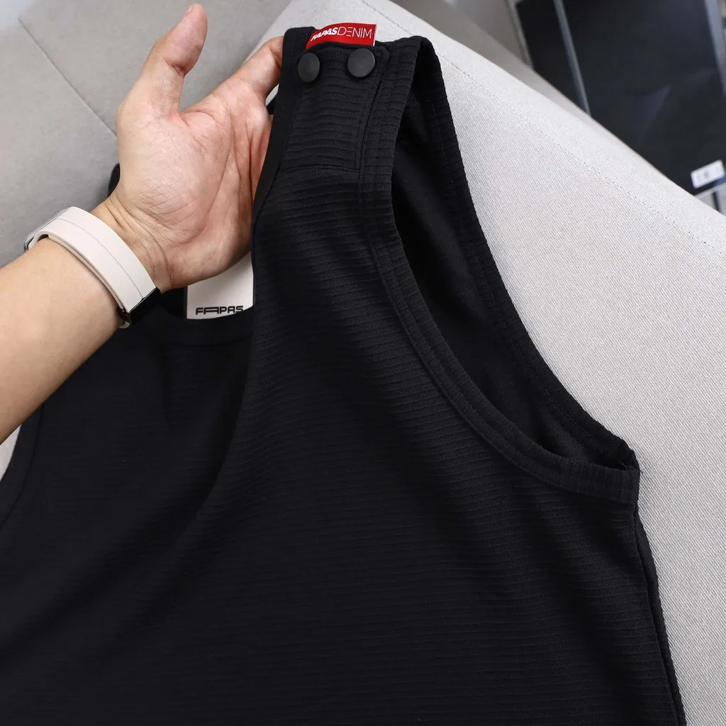 Ảnh Áo Tanktop Nam Pan Chất Vải Cotton Thun Gân Form Regular Chính Hãng Fapas 4