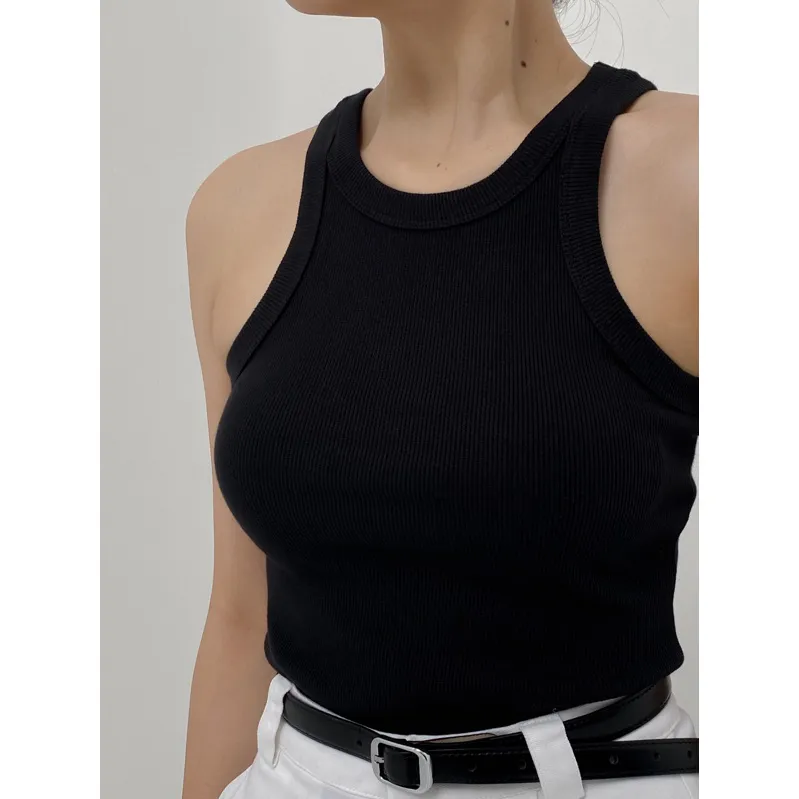Ảnh Áo tanktop nữ idee ôm cổ tròn vải thun cotton gân 3