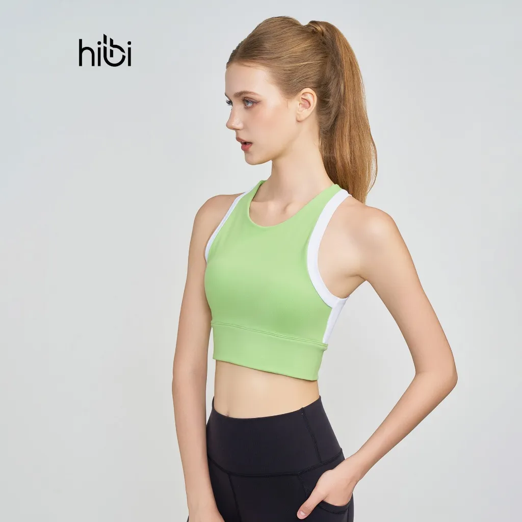 Ảnh Áo tập yoga gym croptop Hibi Sports CR805, kèm mút ngực, phù hợp chơi pickleball tennis 4