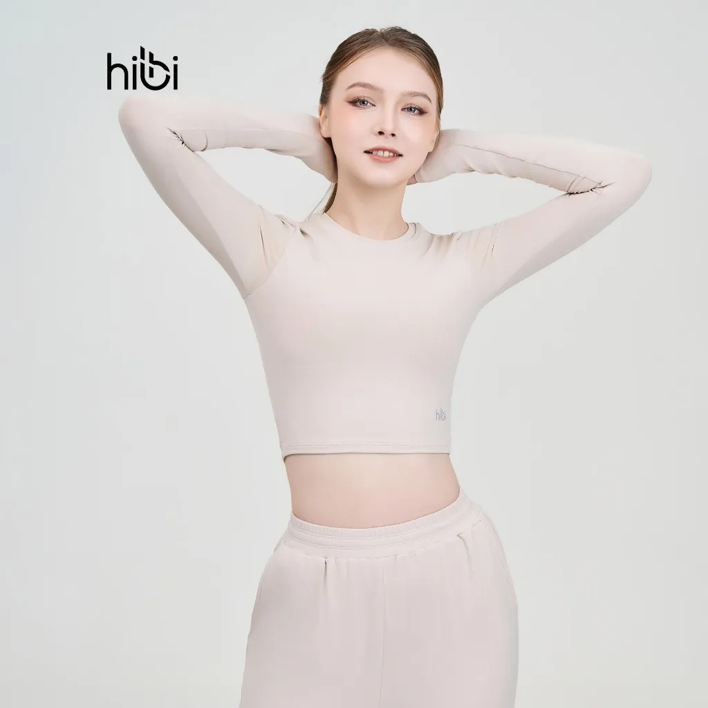 Ảnh Áo Tập Yoga Gym Hibi Sports CR832 Kiểu Tay Dài Cổ Tròn, Kèm Mút Ngực 3