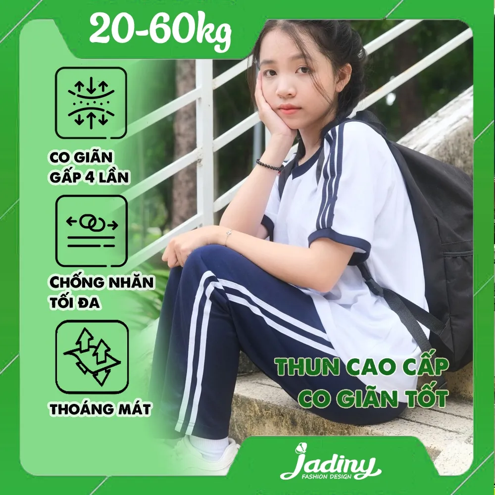 Ảnh Áo thể dục học sinh cao cấp cổ tròn Jadiny TDP029 1